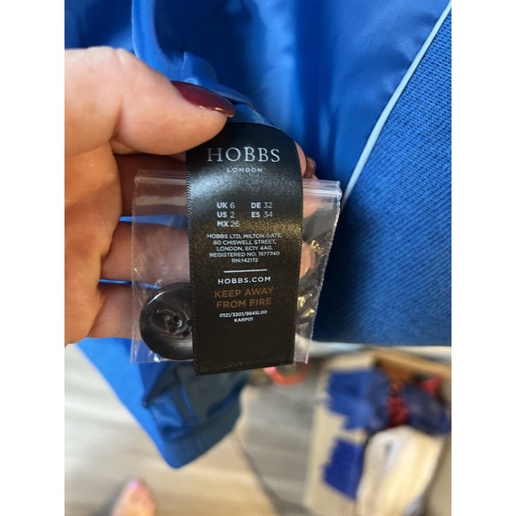 Hobbs Corina coat azure blue size 2 Wool Blend NWT - Picture 16 of 16